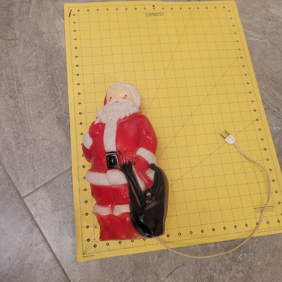 Vintage Empire Plastic SANTA CLAUS Blow Mold 1968 USA 13" Tall W/Light Works - Picture 5 of 7